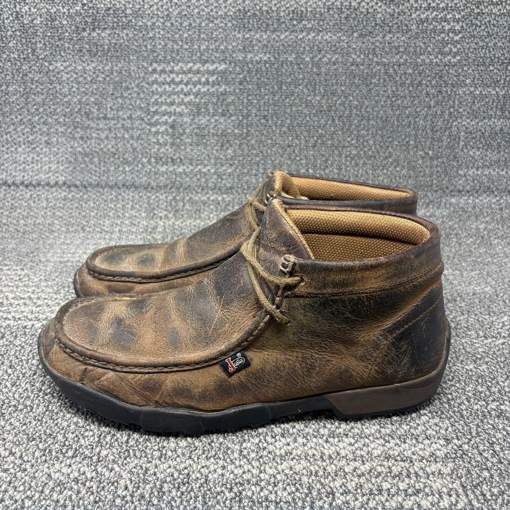 Justin Cappie 232 Mens 9.5M Work Shoes Oil Slip Resistant Leather Chukka Boots